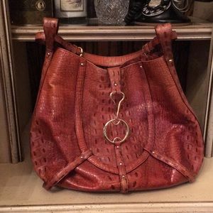 Donna Karan faux croc leather bag.
